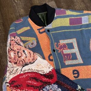 Unique multi-patterned bomber jacket